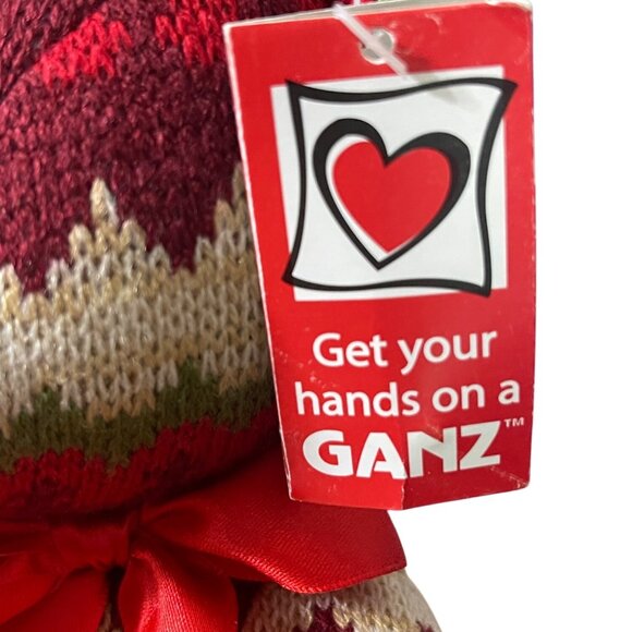 GANZ Vintage Holiday Knit MacMerry Christmas Zigzag Sweater Bear Plush 8.25" - Picture 4 of 11